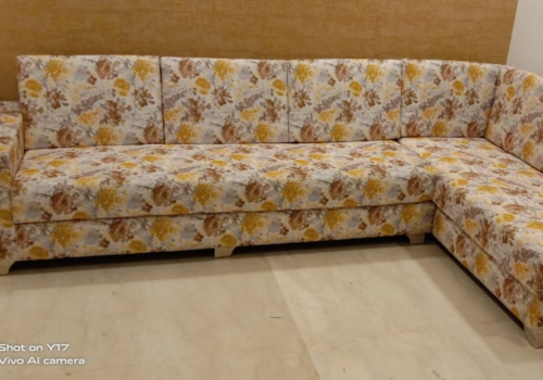 Modern sofa with refreshed cushions